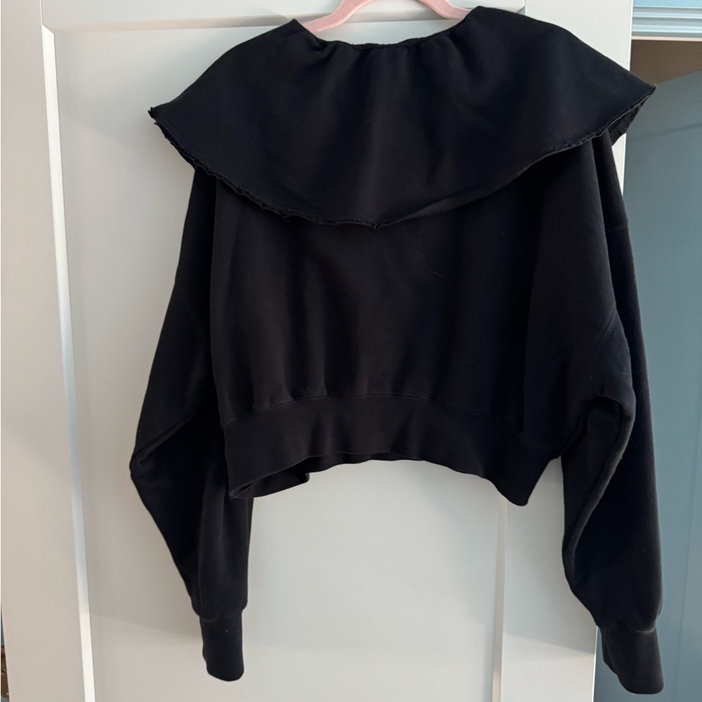 Wiggy Kit Pierrot Collar Sweatshirt black size small ruffle neck - Picture 5 of 6